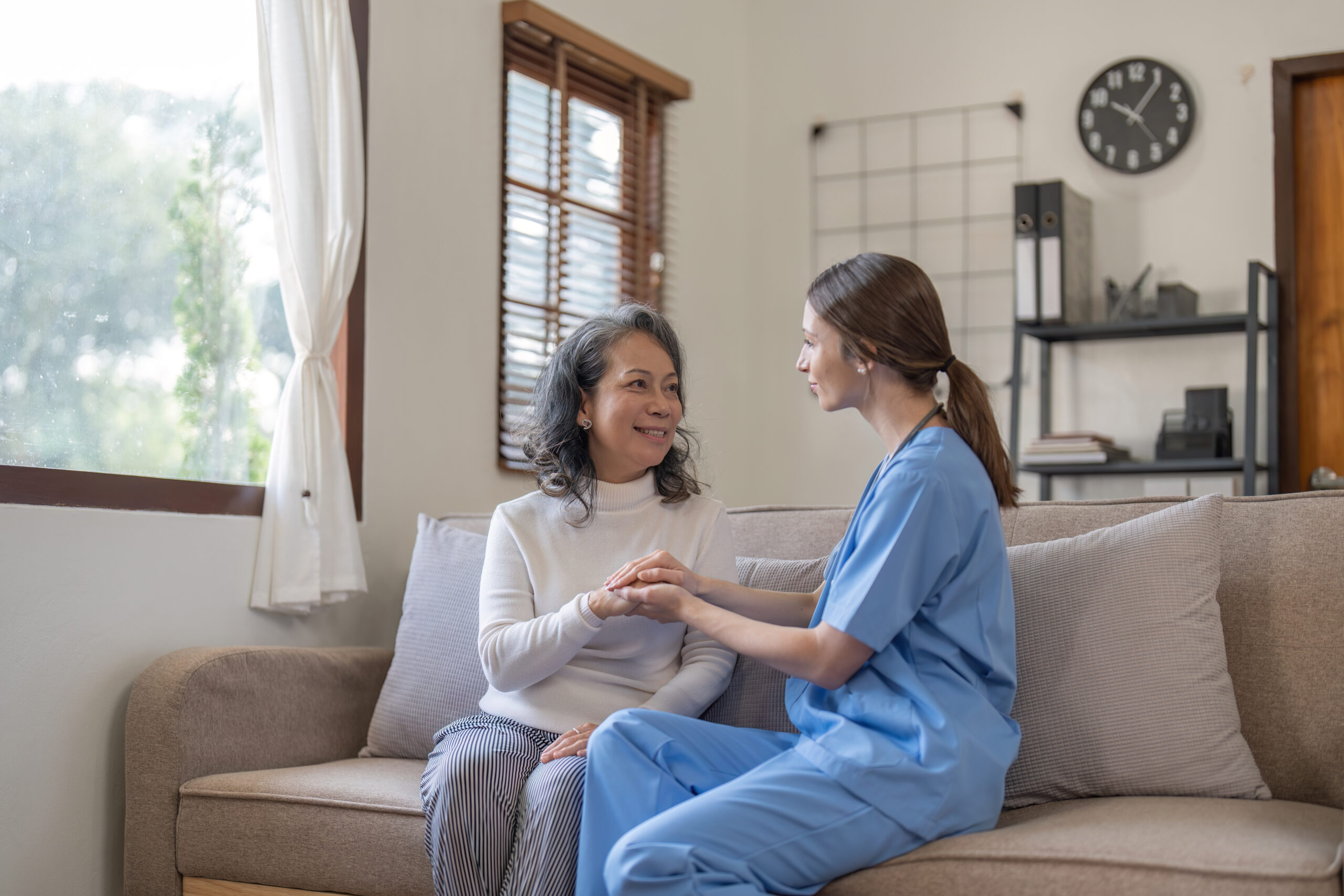 dementia home care in SE Michigan, NW Ohio and S Florida caregiver and senior happy