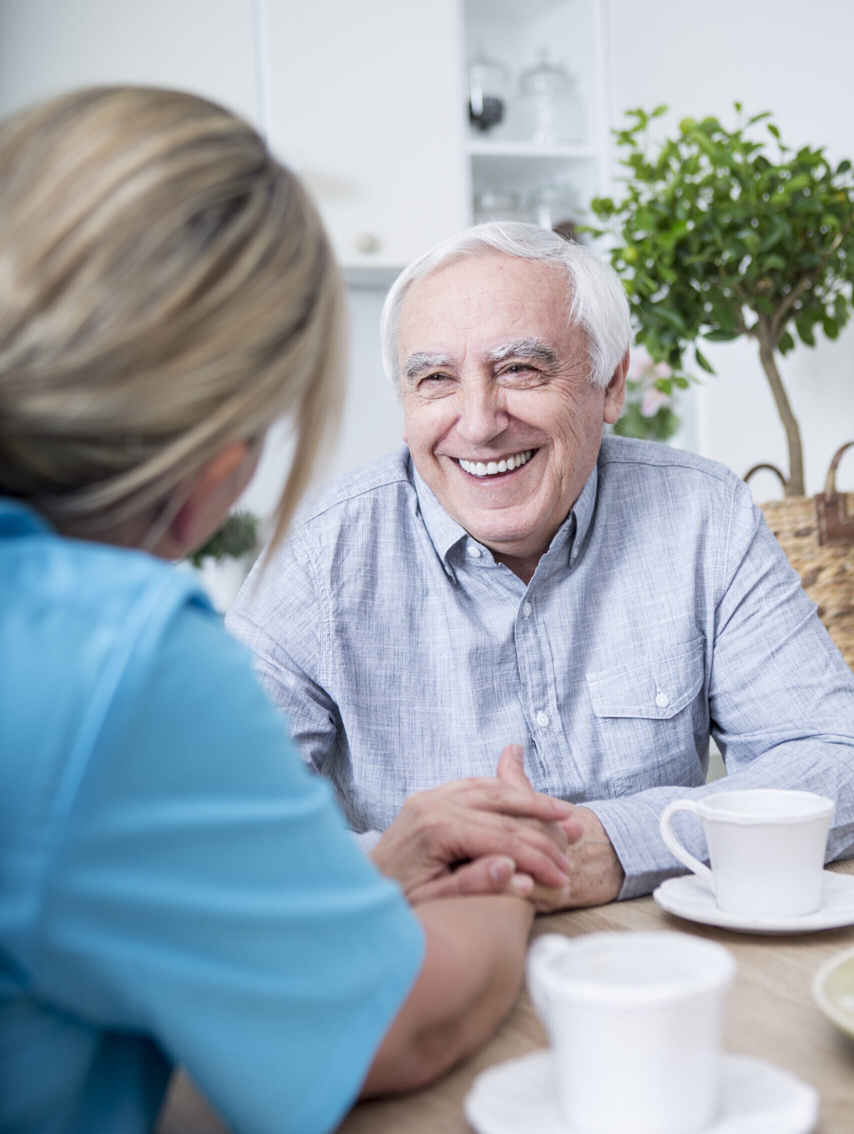 senior and nurse happy with at home health care West Palm Beach FL